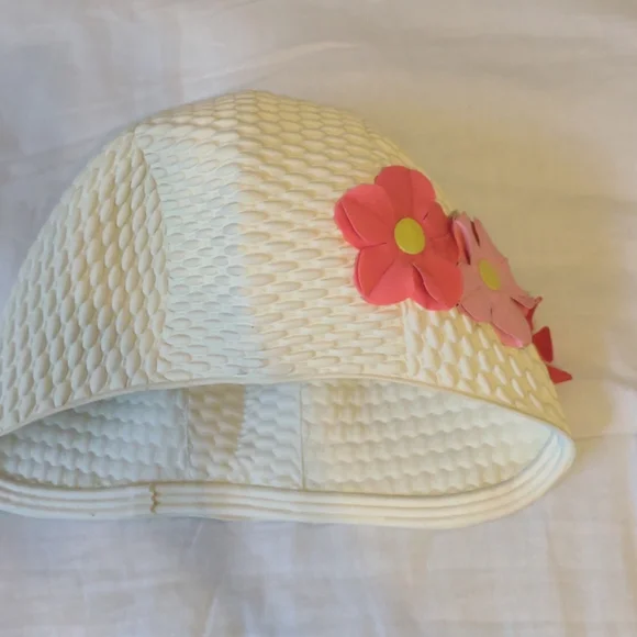 Rubber Swim Bathing Cap with pink flowers - Picture 3 of 4